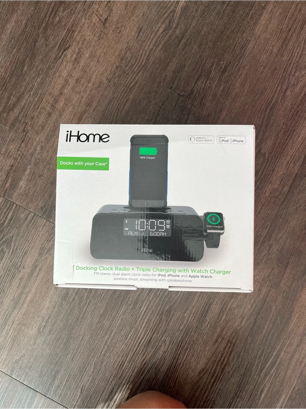 iHome Alarm Clock, Radio, Watch Charger Docking Station